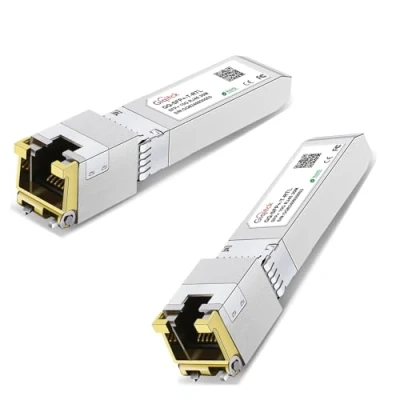 Imagen de GIQITCK 2Pack Newest 10GBASE T SFP+ a RJ45 Transceiver, 10G Copper Módulo to con Chip RTL8261N para Cisco SFP S, Ubiquiti UF 10G, Netgear, D Link, Supermicro, Linksys, hasta 30m