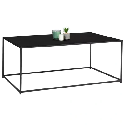 Imagen de IDMarket Davis Mesa baja rectangular (113 cm, metal), color negro mate
