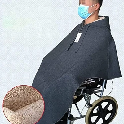 Imagen de Capa para Silla de Ruedas, Manta Forro Polar Gruesa Invierno cálida y Resistente al Viento Adecuada Hombres Mujeres, Funda piernas acogedora Ruedas