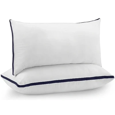 Imagen de Utopia Bedding Almohadas (2 Unidades), 40 x 80 cm Tela de Microfibra con Relleno poliéster 3D, Transpirable y Suave (Azul Marino)