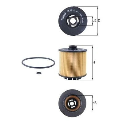 Imagen de MAHLE ORIGINAL OX 1312D Filtro de aceite Cartucho filtrante VOLVO: XC40