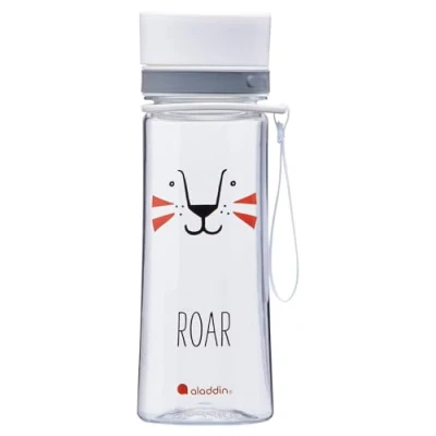 Imagen de Aladdin My First Aveo Lion Botella Agua Niños Colegio 0.35L Blanco / Naranja Amplia Abertura Libre de BPA Botellas Para Resistente a Manchas y Olores Apta Lavavajillas