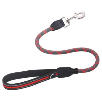 Imagen de Correa corta para perro, correas elásticas de nailon, cuerda entrenamiento perros con mango acolchado y costuras reflectantes pequeños, medianos grandes