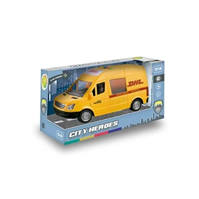 Imagen de Tachan FURGON DHL con LUZ Y Sonido Heroes DE Ciudad 1:16 Furgoneta Reparto, Escala, Color no Aplica (CPA Toy Group Trading S.L. 746T00460)
