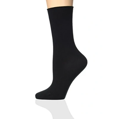 Imagen de Dim Calcetín Algodón Resistente Talón Reforzado Mujer x2, Negro, 35 38