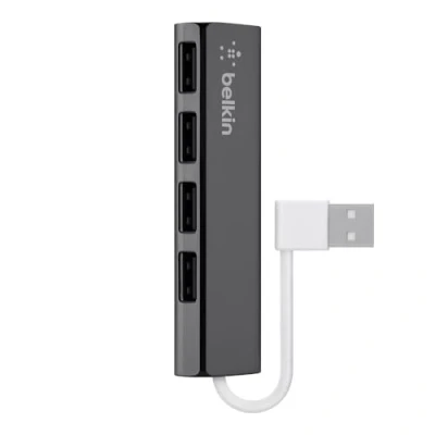 Imagen de Belkin F4U042bt Hub de Viaje Ultrafino con 4 Puertos USB 2.0, Negro