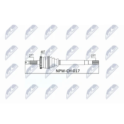 Imagen de NTY NPW CH 017 Árbol de transmisión Eje delantero, izquierda 618 JEEP: GRAND CHEROKEE 2