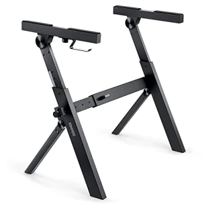 Imagen de Donner DKS 100 Soporte plegable para teclado, estilo Z, resistente, portátil, ajustable y plegable, apto teclado MIDI de 37 54 61 88 teclas, teclados electrónicos, pianos digitales