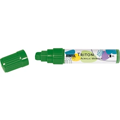 Imagen de KREUL Solo Goya Triton 17914 Acrylic Paint Marker, Leaf Green, Artist Pen with Water Based Paint, Matte Drying, Dimensionally Stable Chisel Tip Approx. 15 mm for Large Areas