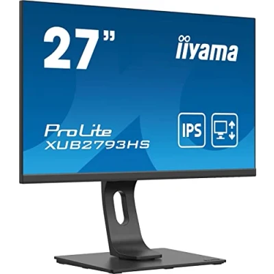 Imagen de iiyama Prolite XUB2793HS B4 Monitor de 27&quot; FullHD (1920x1080, panel IPS, 16:9, 75Hz, 4ms, 1 VGA, HDMI, Displayport, Regulable en altura, Pivotante) Negro Mate