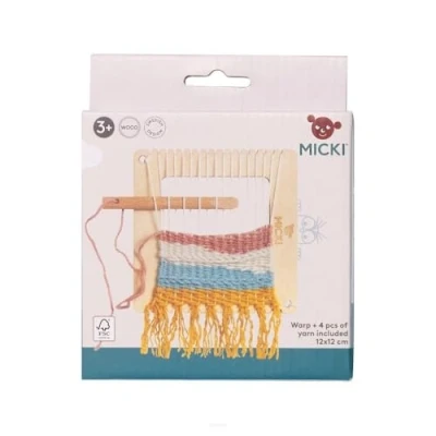 Imagen de Micki Telar cuadrado Kit DIY para niños y adultos Juguetes de hilo madera principiantes Edad juego 3+ 120 x 50 mm