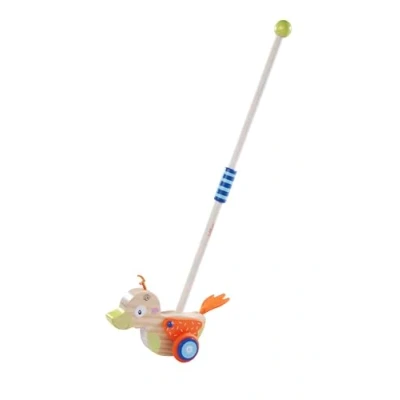 Imagen de Eichhorn 100005471 Figura de Pato con función Sonido, Longitud del Mango 48 cm, Ruedas Silicona silenciosas, Madera Haya 100% certificada FSC, a Partir 1 año