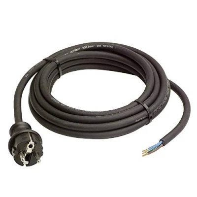 Imagen de as Schwabe cable de conexión goma 10 m 230 V / 16 A, H07RN F 3x1,5 clavija contacto puesta a tierra con obra, exterior IP44 negro I 70910
