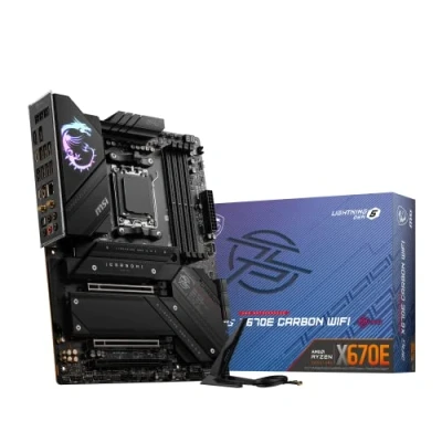 Imagen de MSI MPG X670E CARBON WiFi Placa Base, ATX Admite Procesadores AMD Ryzen Serie 7000, AM5 18 Duet Rail 90A Power Stage, DDR5 Memory Boost 6000+MHz/OC, 2 x PCIe 5.0 x16, M.2 Gen5, 6E
