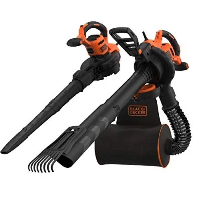 Imagen de BLACK+DECKER BEBLV301 Aspiradora Eléctrica 3 en 1 y Soplador de Hojas Trituradora con Rastrillo Acoplable Mochila 72L Alta Velocidad Soplado Potencia Succión Ajustable 3000W