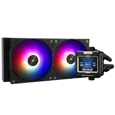Imagen de Thermalright FW240 Black ARGB Enfriador AIO de CPU, sistema refrigeración por agua con especificación PC 240, pantalla LCD IPS resolución 320 * para AM5 e Intel LGA1700 / 17XX