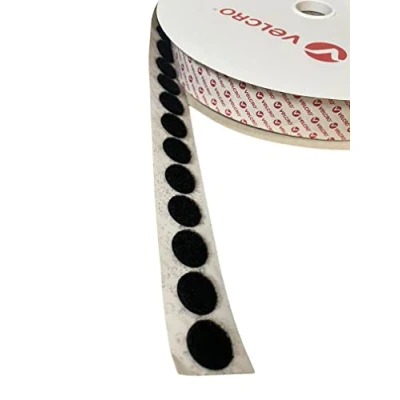 Imagen de VELCRO® Marca Black Stick On monedas a elección de gancho y bucle 22 mm, almohadillas adhesivas doble cara, adhesivas, puntos adhesivos fuertes (10 monedas)