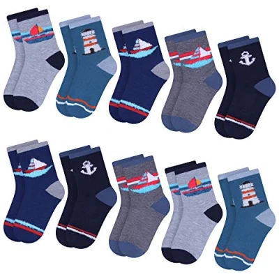 Imagen de L&amp;K II 10 pares de Calcetines infantiles para niños niñas invierno deportivos algodón largo 2816 23 26