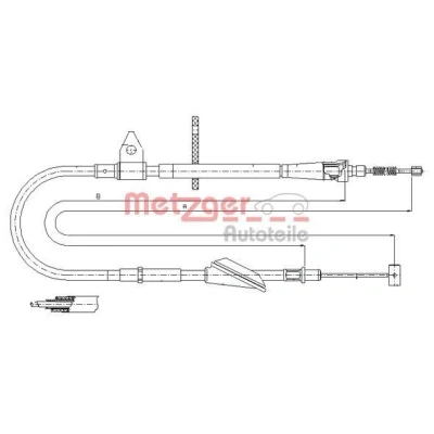 Imagen de METZGER 11.5743 Cable de Freno Mano Atrás derecha 1507/1291 COFLE