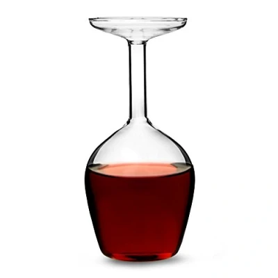 Imagen de drinkstuff copa de vino invertida 375 ml, novedosa para regalo