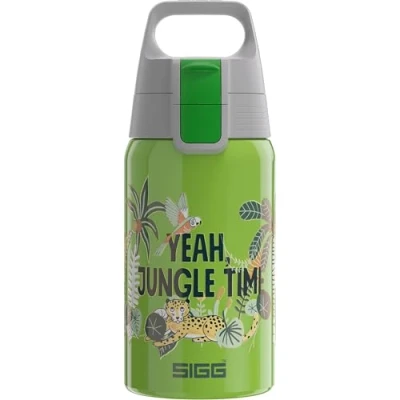 Imagen de Sigg Shield One Cantimplora infantil (0.5 L), botella de acero inoxidable con tapón hermético, para niños usar una mano