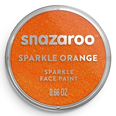 Imagen de Snazaroo Pintura facial y corporal, 18 ml, color naranja nacarado, profesional a base de agua, pastilla aquacolor individual para adultos, niños efectos especiales