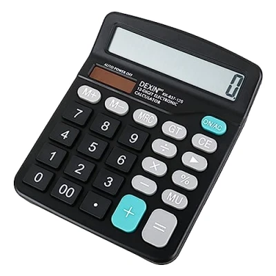 Imagen de calculadora de Escritorio, electrónica Oficina con batería Solar 12 dígitos Pantalla LCD Grande, Botones sensibles Grandes adecuados para la Oficina, el hogar, Escuela Neg
