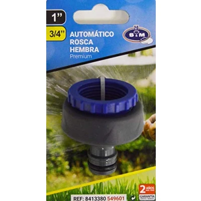 Imagen de S&amp;M 549601 Conector automático de manguera rosca hembra con adaptador 1&quot; 3/4&quot; GAMA PREMIUM