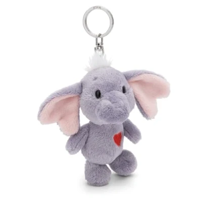 Imagen de NICI Llavero Love Elephant Gris Oscuro 10cm Colgante Animal de Peluche para Colgar en la Llave, Bolso, Mochila, y Mucho más, niños Adultos, una excelente Idea Regalo, Color (61480)