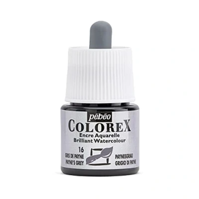 Imagen de Tinta Colorex 45ML Payne Grey para acuarela Pebeo Acabado aterciopelado de dibujo multiuso todos los medios