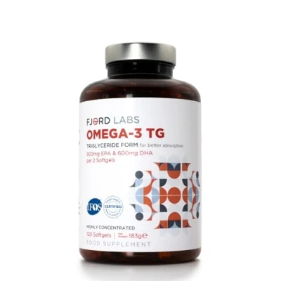Imagen de Omega 3 TG Forma de triglicéridos Certificado IFOS 900mg EPA y 600mg DHA por 2 cápsulas 120