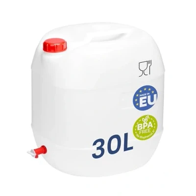 Imagen de Garronda Garrafa Agua con Grifo sin BPA Bidon 30 litros Depósito de Camping Accesorios Deposito Camper Blanco GD 0083