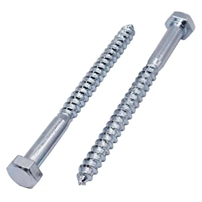 Imagen de 25 tornillos hexagonales de acero chapado en zinc DIN 571, M8 x 100 mm, hexagonales, pernos retención, cabeza hexagonal, tirafondos (25, mm)