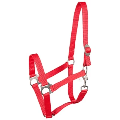 Imagen de PFIFF 101668 Halfter, Kunststoffhalfter Pferdehalfter Stallhalfter Weidehalfter, Rot, Pony