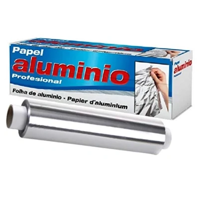 Imagen de papel aluminio cocina 【40cm x 200m 13 micras】gran maleabilidad sin roturas, rollo profesional ideal para dispensador y film, envase resistente con sierra de cierre