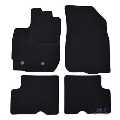 Imagen de J&amp;J AUTOMOTIVE Alfombrillas de Terciopelo Negro a Medida para Duster 2014 2017, Ajuste preciso, Base Antideslizante, Reforzada en la Zona del Pedal