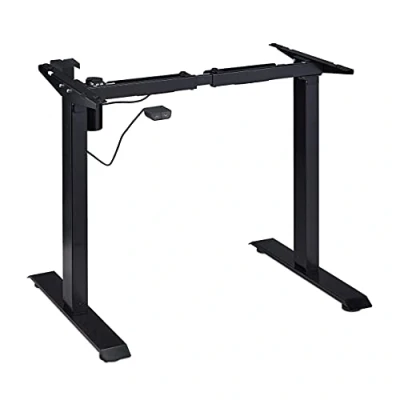 Imagen de Relaxdays Patas de Mesa Altura Regulable, Eléctricas, Extensibles, 71 121 cm, Marco Escritorio, Acero, Negro, x 86 65 cm