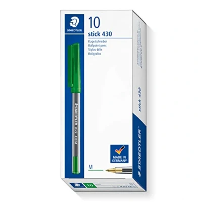 Imagen de STAEDTLER Stick 430 M 5 Bolígrafo mediano (10 unidades), color verde