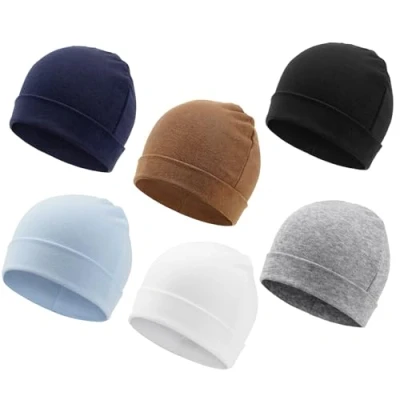 Imagen de DRESHOW 6 PCS Bebé Beanie Sombrero para Unisex Gorro de Recién Nacidos Niño Pequeño Hospital Cálido Bebés Niños y Niñas 0 Meses