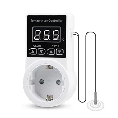 Imagen de Nizirioo Tomas de Termostato Temperatura Digital: con Sonda Ntc para Calentar Dispositivos CalefaccióN Invernadero RefrigeracióN