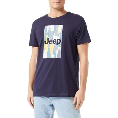 Imagen de JEEP O102905 A928 J Camiseta Hombre Estampado Grande Fondo de Camuflaje Corteza J23W Night Blue S