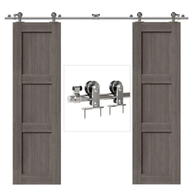 Imagen de CCJH 335CM/11FT Herraje para Puerta Corredera Acero Inoxidable Kit de Accesorios, Guia Riel Puertas Correderas, Forma T doble