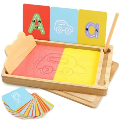 Imagen de Pourbibi Tableta de Escritura Pizarra Magica Infantil, Arena Juguetes Tablero Dibujo para Niñas Niños 2 3 4 5 6 7 Años Regalos Cumpleaños Navidad, Infantil Juegos Educativos