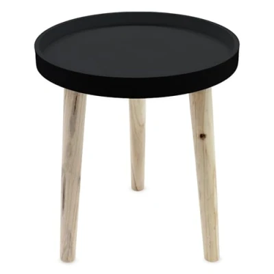 Imagen de Mesa auxiliar de madera, decorativa, 36 x 30 cm, pequeña, para sofá