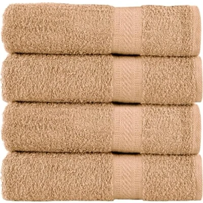 Imagen de Sweet Needle Paquete de 4 Toallas baño Grandes Lino, (70 x 140 cm) 100% algodón Lujo, Ultra Suave, Calidad Hotel, Altamente Absorbente para baño, Ducha, Playa y Uso Diario