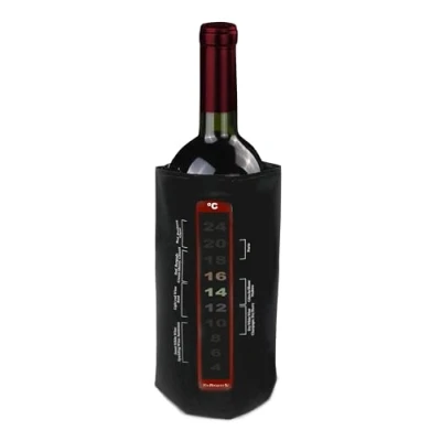 Imagen de Vin Bouquet FIE 108 Funda Enfriadora con Termómetro de Velcro, Cubierta Gel, Velcro Ajustable, Ideal para Conservar el Vino