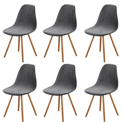 Imagen de Highdi Fundas para Sillas de Comedor Escandinavo, 1/2/4/6 Piezas Funda Terciopelo Estilo Nórdico Cubierta Protectora Sin Brazos Cocina Oficina (Gris Oscuro,6 Piezas)