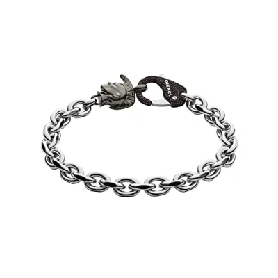 Imagen de Diesel Pulsera para Hombre Pilar, 18.5cm Plata de Acero Inoxidable, DX1146040, Negro