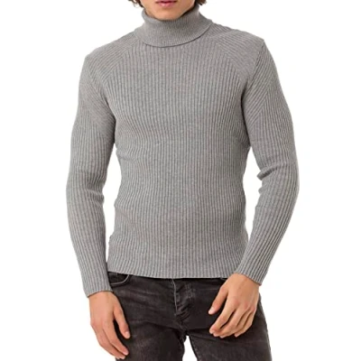 Imagen de Redbridge Jersey de punto cuello alto con estampado, gris, XL