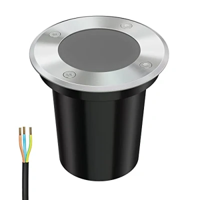 Imagen de ledscom.de luz empotrada en el suelo BOLI para exteriores, IP67, acero inoxidable, redonda, 108mm Ø, 1x GU10 máx. 15W, esmerilado, de camino, lámpara suelo, foco jardín, exterior,